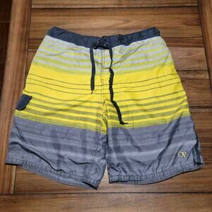 OP Yellow Grey & Black Swim Trunks - Size Large (36-38)